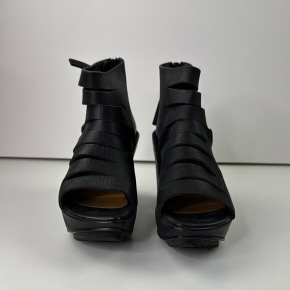 John Fluevog Axe Slitted Open Toe Platform - Picture 2 of 14